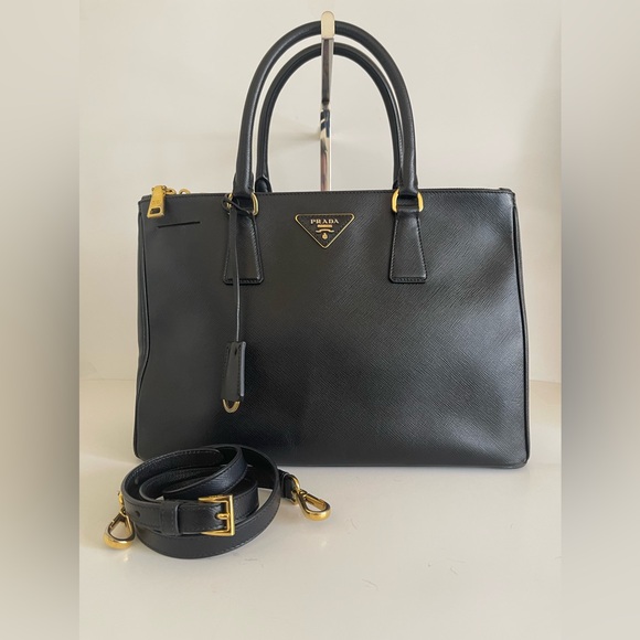 Prada Saffiano Galleria Double Zip Tote Bag - Picture 1 of 15